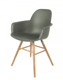 chaise design en bois et polypropylène avec accoudoirs