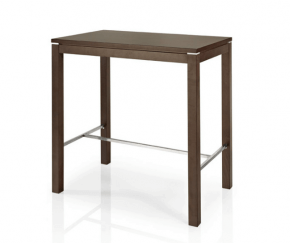 table haute design en acier et bois de hêtre