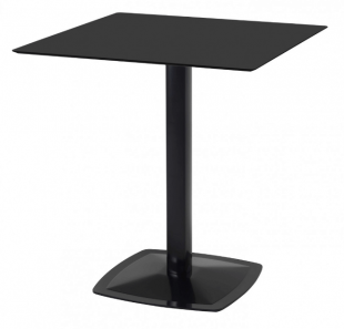 table carrée moderne à pied unique noir