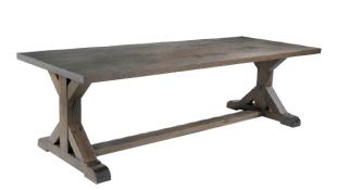 grande table rustique en bois massif gris