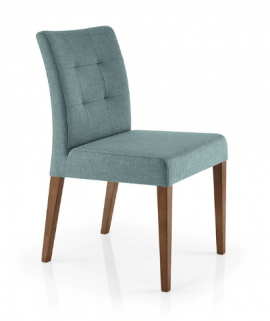 chaise en bois et tissu matelassé style contemporain