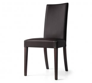 chaise design en bois et simili cuir noir
