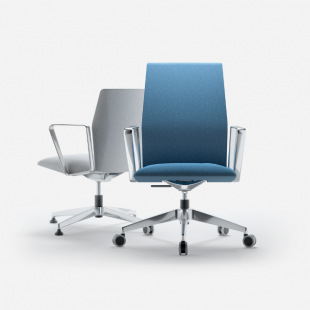 chaise de bureau simple en tissu coloré bleu ou blanc