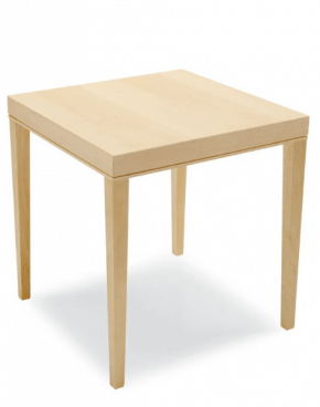table carrée en bois clair ou wengé