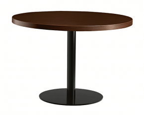 table ronde en acier et plateau en bois