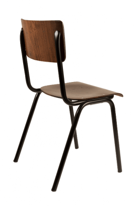 chaise en bois et acier style vintage